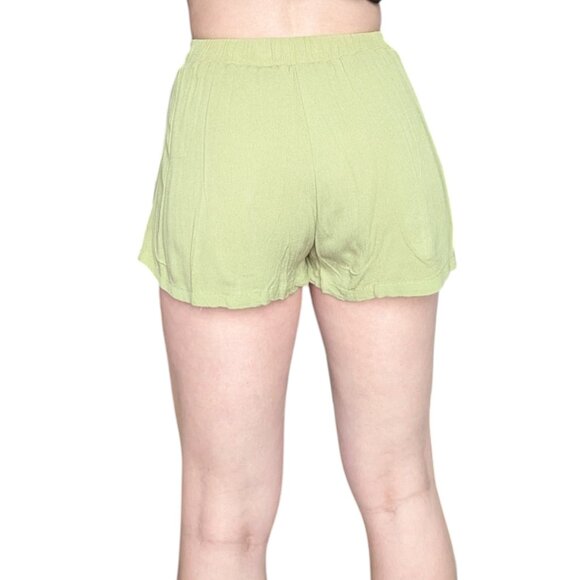 White Fox Boutique Light Green Flowy Summer Shorts with Draw String Women S - Picture 3 of 8